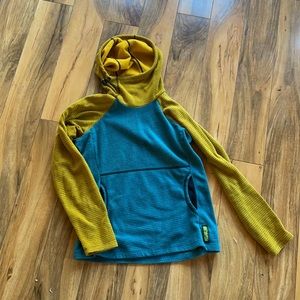Melanzana size xs blue/yellow micro grid fleece